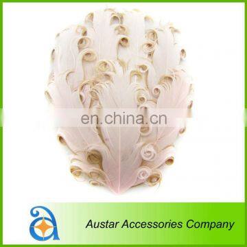 3 Tones TOURQUOISE/LIME/WHITE Curly Goose Feather Pads,Nagoire Feather Pads for Baby DIY Headband photo-6