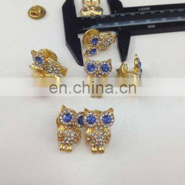 cheap price hot sell fashion rihionestone owl button nail on clothing or bags or shoes