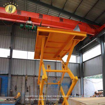 7LSJG Shandong SevenLift 3 Ton One Floor Stationary Manual Hydraulic Electric Scissor Cargo Goods Lift Platform Used photo-2