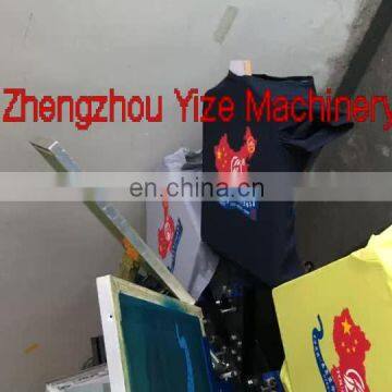 Semi automatic manual rotary t-shirt textile silk screen printing machine