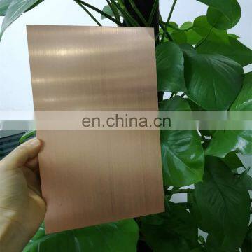 Gold Hairline Finish Colored Plate 1mm 2mm Etched Stainless Steel Sheet