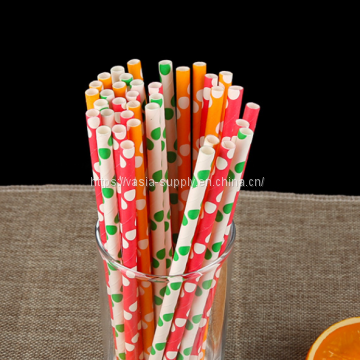 Biodegradable Paper Straws with cute pattern for Concessions, Smoothies, Juice, Crafts, Party Supplies, Decorations
