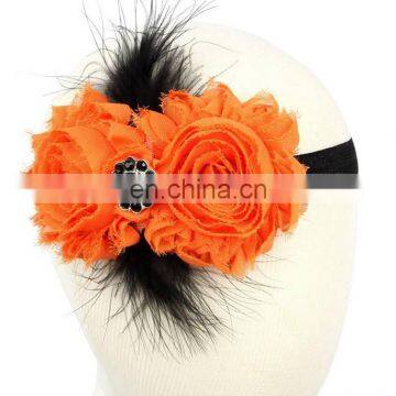 Orange and Black Over the Top Bows Girls Big Hair Bows Halloween Baby Headband Kids Autumn Hair Accessories