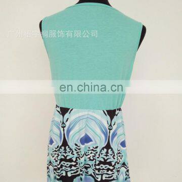 Mother and Daughter Knee-length Dress Family Look Green Printed Dress Mom and me Sundress (this Link for Girls,1-13years) photo-5