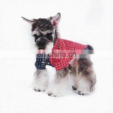 Trendy Blue Red Color Block Shirt Pet Clothes Schnauzer Plaid Dog Clothes photo-5