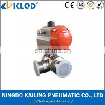 Food Grade Pneumatic Control Sanitary 3 Way Ball Valve