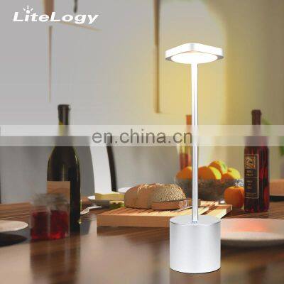 Amazon Modern LED Rechardable Cordless Energy Saving Side Table Lamp Gold Black White for Bedroom photo-4
