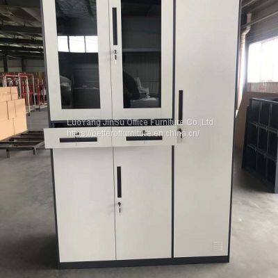 Storage File Cabinet and Steel Locker Combination Group Structure Dark Gray and White Color photo-4