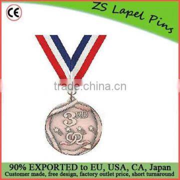 Custom quality free artwork design High Relief Medallion Third Place