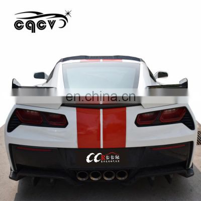 carbon fiber tail wing spoiler for Chevrolet Corvette C7 rear trunk spoiler