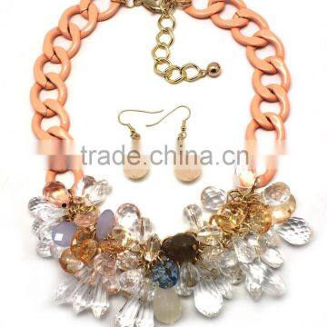 2015 fashion wholesale high quality african acylic beads jewelry set china alibaba