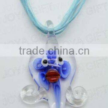 wholesale Lampwork Glass Pendant Necklace Lampwork glass Necklace lampwork glass cross pendant with wax cord