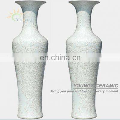 Jingdezhen Crystalline Glazed White Large Ceramic Floor Vase For Sale