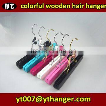 Customized wooden brand hair extension packing hanger