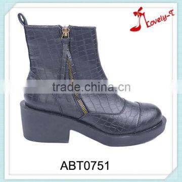 Fast supplier manufacturing woman thick outsole dress boots with double zipper