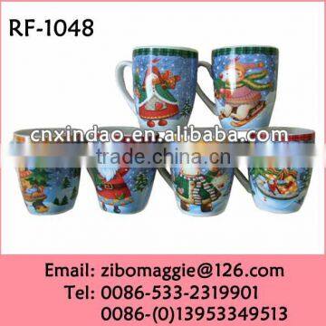 2016 Hot Sale 12oz Ceramic Christmas Drinking Mug with Belly Shape for Wholesale Milk Mug