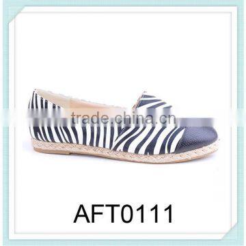 women fashion zebra PU canvas shoes