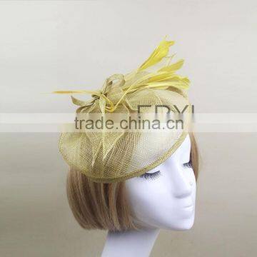 Handmade Design Sinamay Fabric Feather Wedding Party Fascinator With Alice Band