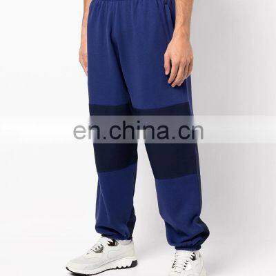 Super Simple 100% Cotton Men Casual Side Pockets Contrast-panel Track Pants photo-2