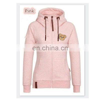 Wholesale Custom Brand Ladies Plus Size Casual Top Crop Hooded Slim Cardigan Jacket DIY Guillotine Bear photo-2