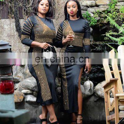 Women Long Sleeve Birthday Dresses Sexy Hot Diamond Process Sexy Dress Party Club Night Dress photo-2