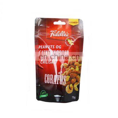 Food Grade Custom printing plastic food bags Stand Up Cashew Nut Packaging Bag With Resealable Zip lock