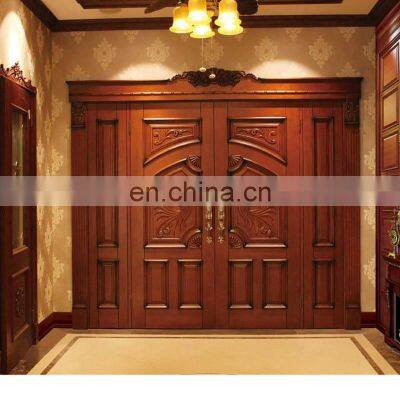 Double interior swing hand carved solid wood doors for sale