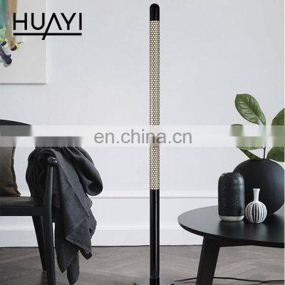 HUAYI High Quality Modern Decoration Indoor Bedroom Living Room Simple Style Black LED Floor Lamp