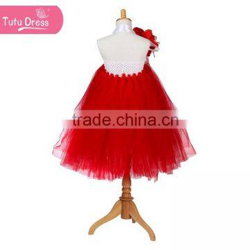 The Red Color Beautiful Baby Girl Summer Dress With Flowers photo-2