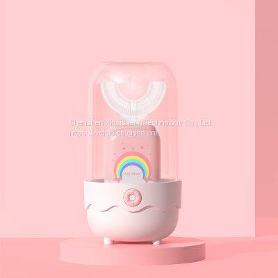 Non-Toxic Bpa Free Kids U Shaped Toothbrush With Silicone Brush Head U Shape Toothbrush Kids photo-3