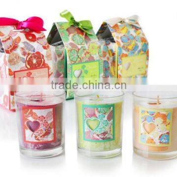 200G Scented Candle in Glass Jar,Home Decorative wax candle, gift set SA-1837