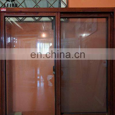 Factory Price Office Apartment Dust Proof Brown Color Aluminium Frame Triple Glass Ventilation Sliding Window