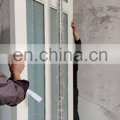 White Iron Glass Front Entry Door Exterior Modern French Metal Pivot Glass Door