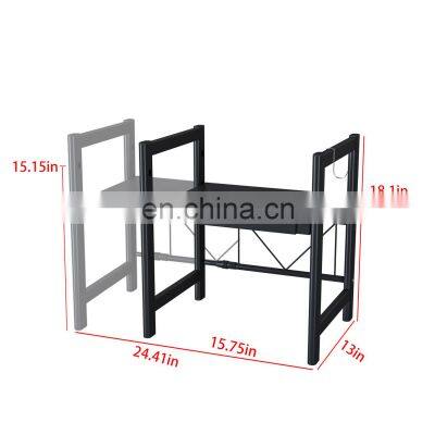 Adjustable Household Microwave Oven Rack High Quality Carbon Steel Layered Shelf Kitchen Appliance Storage Organizer photo-2