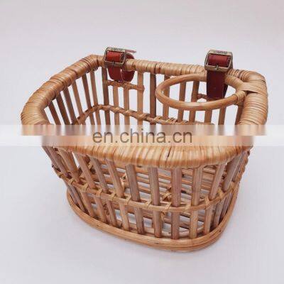 Hot Sale Handcrafted Rattan Front Bicycle Basket Wicker Bike Basket With Cup Holder Cheap Wholesale Made in Vietnam photo-4