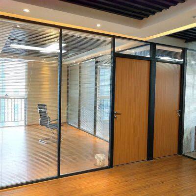 Bathroom Office Glass Partition Wall Soundproof Interior Building Room Divider Glass Office Partition Sliding Door photo-5