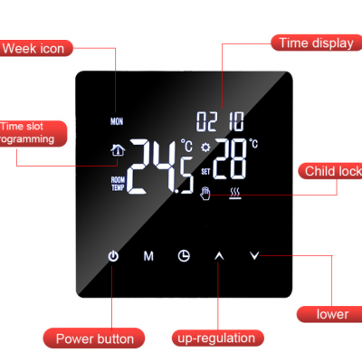 New touch screen WiFi underfloor heating temperature controller graffiti remote app electric underfloor heating temperature controller water underfloor heating belt linkage