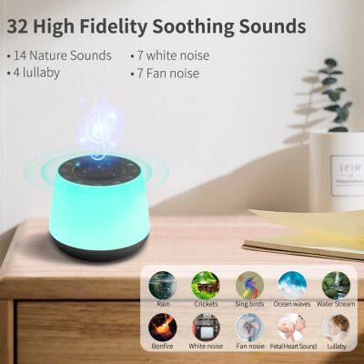 White Noise Sound Machine With Bluetooth Speaker With Seven Color Night Lights and 32 High Fidelity Soothing Sounds photo-5