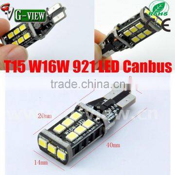 1 year warranty high power 2835 15smd led auto Light T15 Canbus