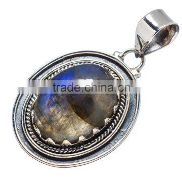 925 SOLID STERLING FINE SILVER LABRADORITE PENDANT