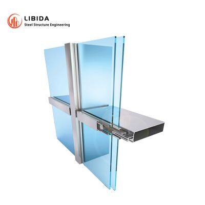 Frameless Aluminum Glass Curtain Wall System Glazed Facades photo-3