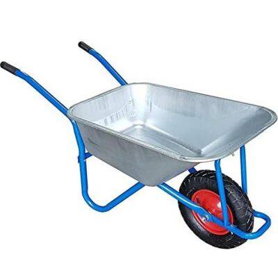 Single Wheel 6cbf Construction Trolley Wheel Barrow Metal Handle Metal Tub