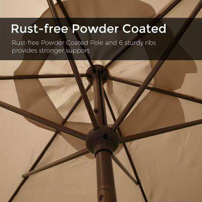 2.7 Meter Square Garden Umbrella, Steel Frame With Push Button Tilt, Waterproof Polyester Canopy photo-4