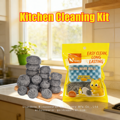 Lote al por mayor de bolas de acero inoxidable para fregar, limpiador de cocina duradero photo-3
