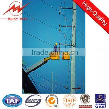 electricity utilities HDG 15m Steel Pole for transmission pole