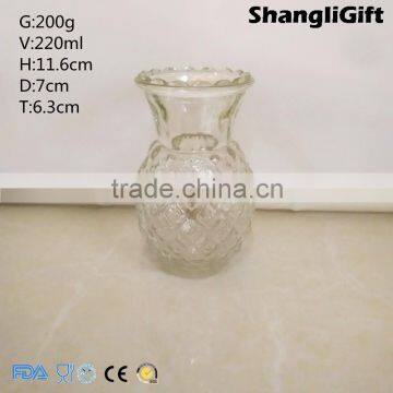 220ml Pineapple Glass Vases Clear Glassware Household Decoration