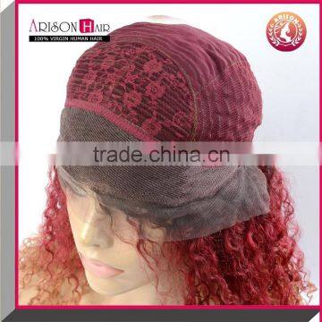 3 Tone Ombre Full Lace Wig Side Parting Human Brazilian Virgin Hair Wig Swiss Lace Remy Bright Color Party Wigs photo-6