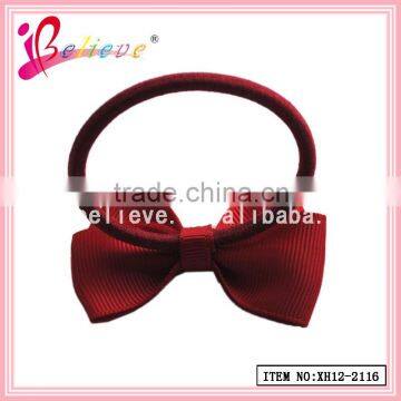 Wholesale Handmade Girls Grosgrain Ribbon Bow Elastic Hair Band photo-6