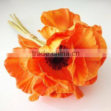 Mini PU Artificial Poppy Flowers