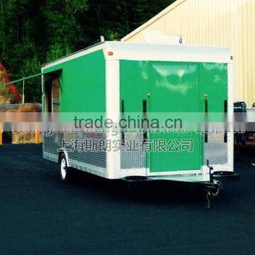 Green Uniaxial Food Truck NEW 4.8 M ENCLOSED CONCESSION FOOD VENDING BBQ TRAILER MOBILE KITCHEN photo-2